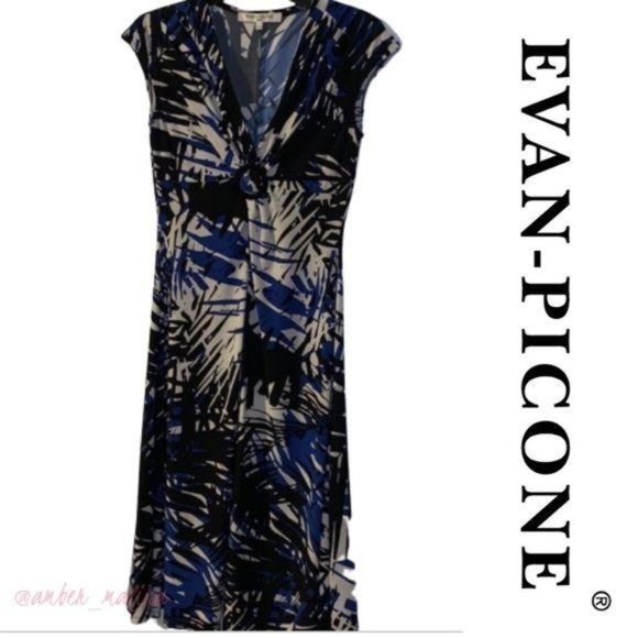 Evan Picone Dresses & Skirts - Evan Picone Black White Blue Ring Front Dress